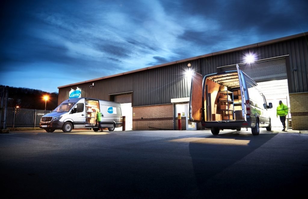 work vans with interior lumo lighting using the lumo beam